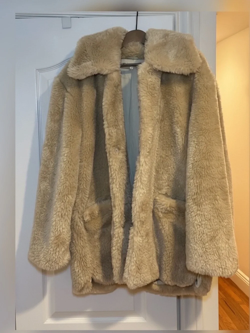 NWT Free People Pretty Perfect‎ Faux Fur Teddy Jacket Bohemian 70s Oversized